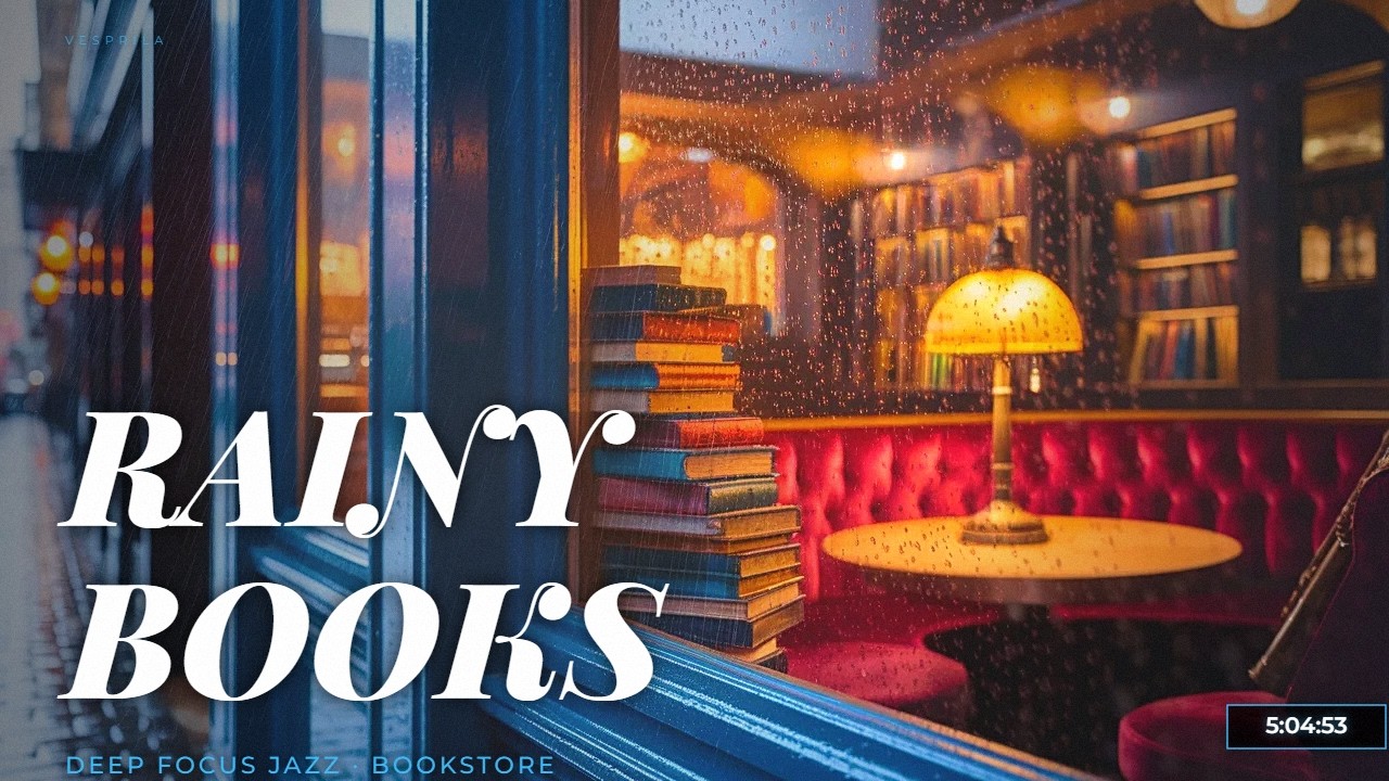 📚 Rainy Bookstore Jazz | 5 Hours Deep Focus Ambience | Vesprila
