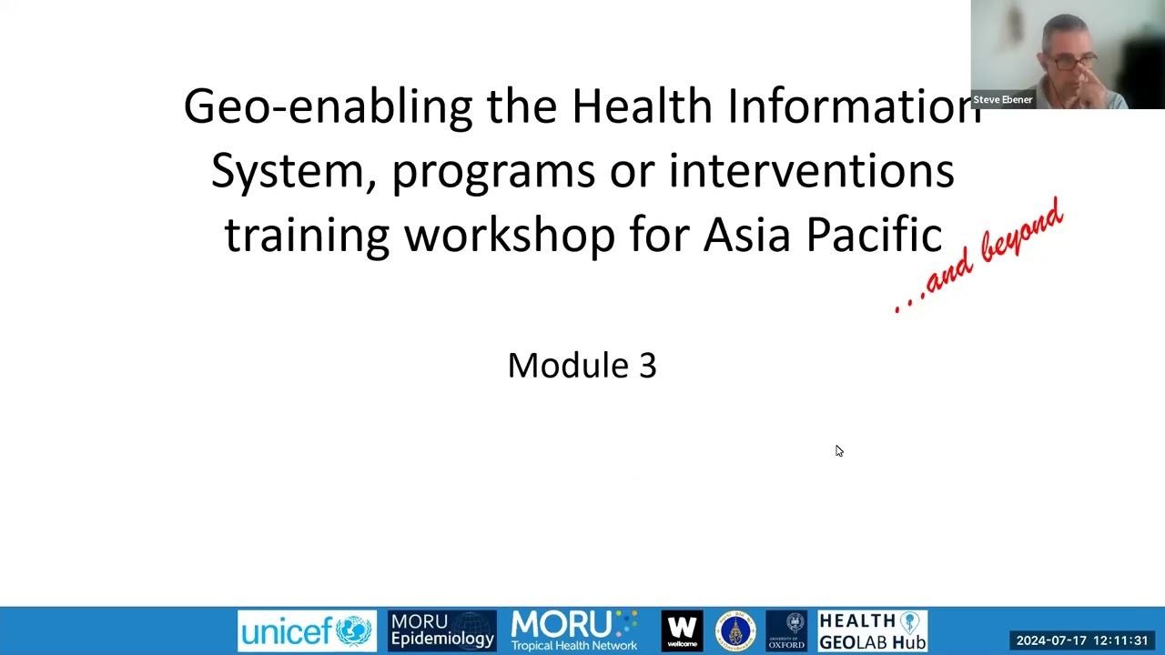 Geo-enabling the Health Information System, programs or interventions training workshop - Module 3