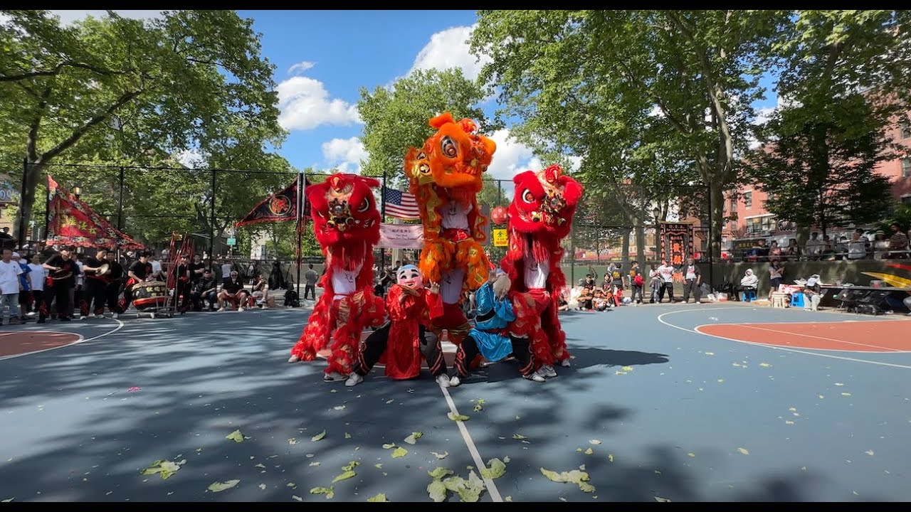 New York Chinese Freemasons 洪青- Lion Dance @7th Annual Dragon and Lion Festival - 2025  🦁🦁🦁🥬🥬🥬🥁