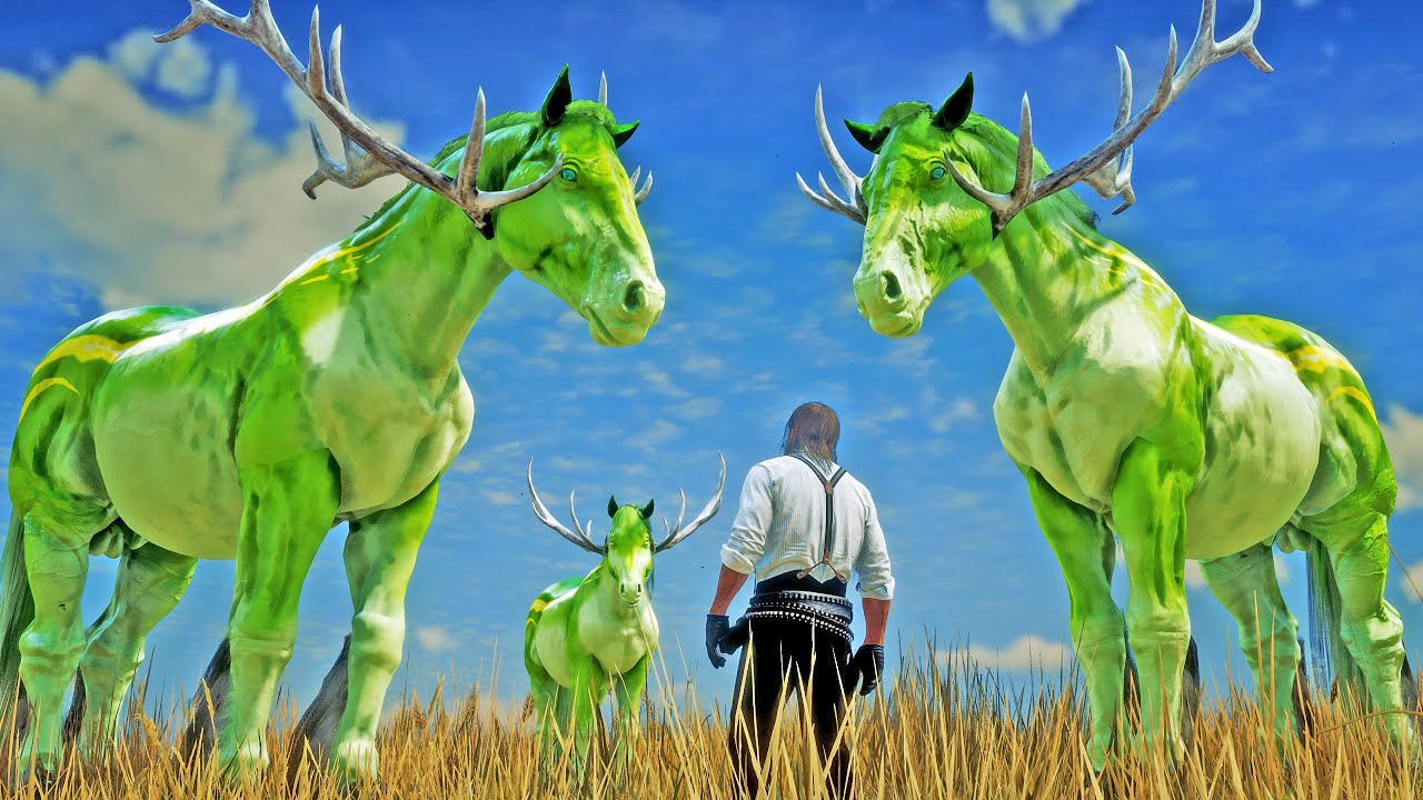 Taming Legendary White and Green Horned Horses at Guarma Island – A Rare Horse Adventure!