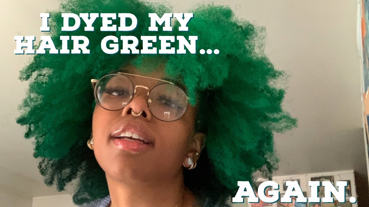 I Dyed My Hair Green...Again.😅 || Bleaching and Dying Type 4 Natural Hair