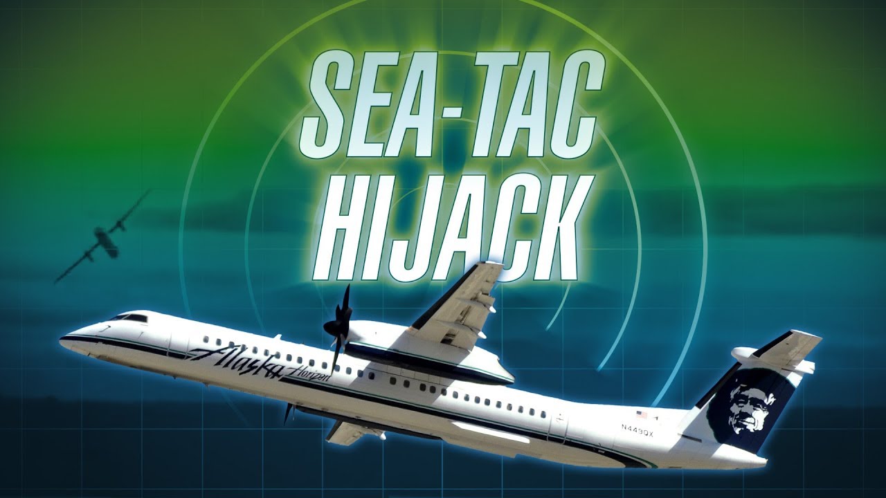 Угнанный самолёт Horizon Air Q400 в аэропорту Сиэтл-Такома [со звуком от диспетчерской службы]