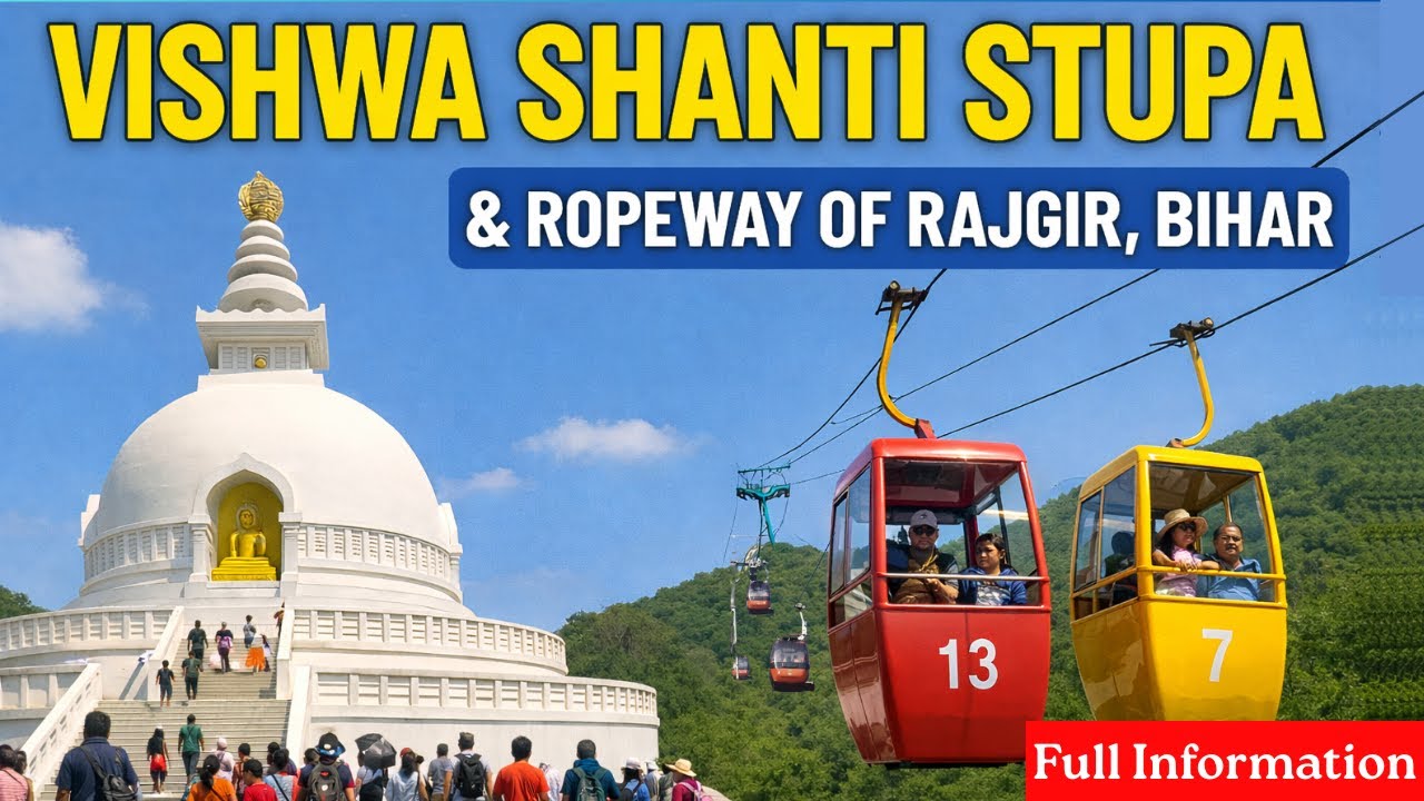 Vishwa Shanti Stoop & Rope Way Full Video | #rajgirtrip Tourist Place of Bihar @tourismbihargov