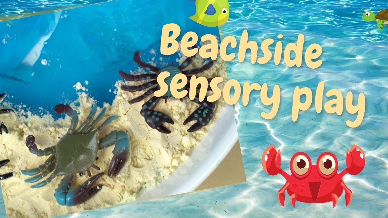 Sensory play for kids: Create a beach themed jelly sensory play tray - Crabs by the beach