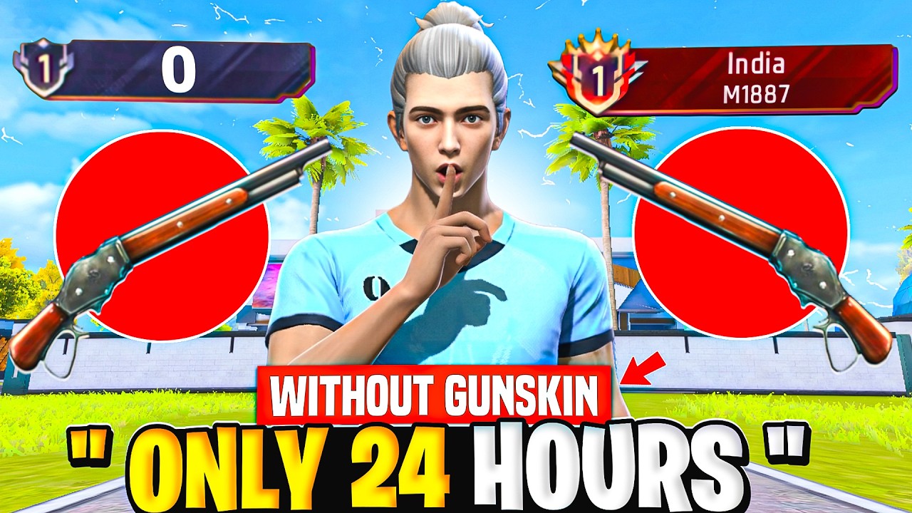 Pushing Top 1 Title in ( M1887 ) 🤯 Without Using GunSkin 💀 | In Only 24 HOURS 😳 : Garena Free Fire