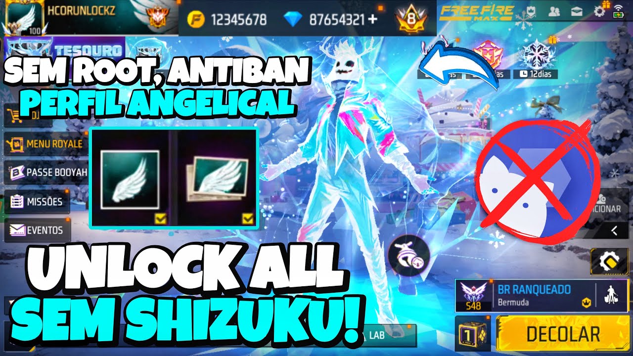 (SAIU, UNLOCK VIP😱) COMO COLOCAR UNLOCK ALL NO FREE FIRE ATUALIZADO - LIBERE TODAS AS SKINS DO FF