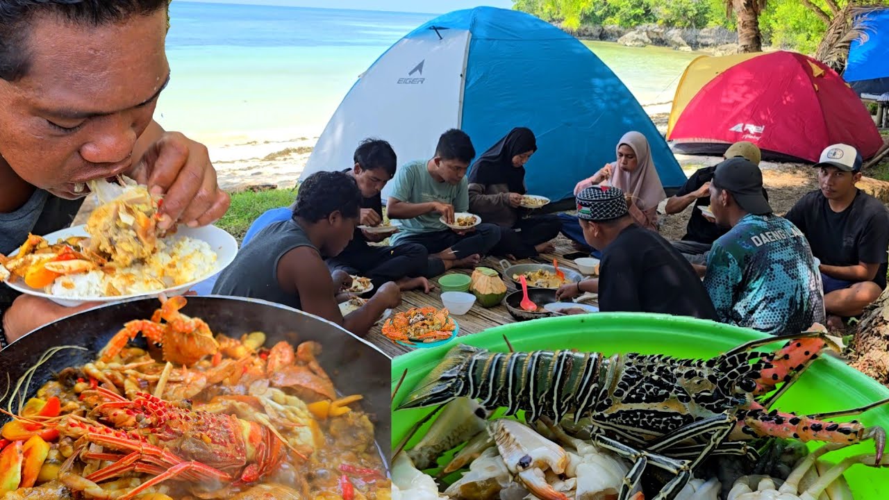 Tangkap Lobster, Kepiting, Kerang & masak, makan bersama pengunjung di Pulau Terpencil #part19 