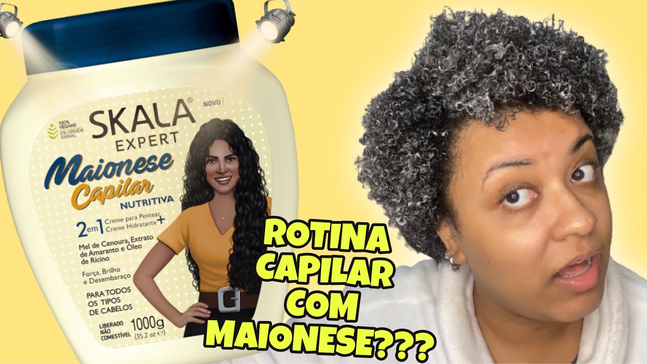 TESTANDO NOVO SKALA MAIONESE CAPILAR NUTRITIVA | RESENHA DETALHADA| *cabelo crespo*