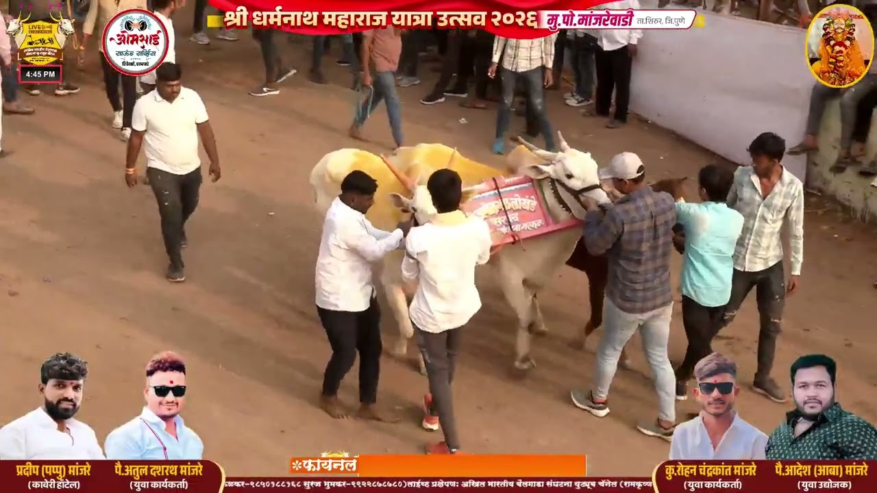 श्री धर्मनाथ महाराज यात्रा उत्सव २०२६ || मांजरेवाडी || दुसरा दिवस || फायनलच्या सर्व बाऱ्या