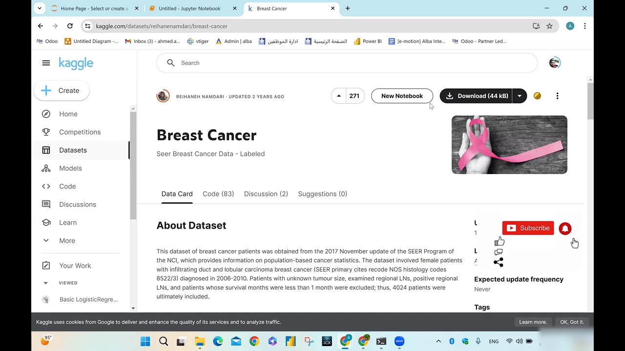 Breast Cancer Full Data Science Project Accuracy 97%.. التنبؤ بنتيجة مرض  سرطان الثدى