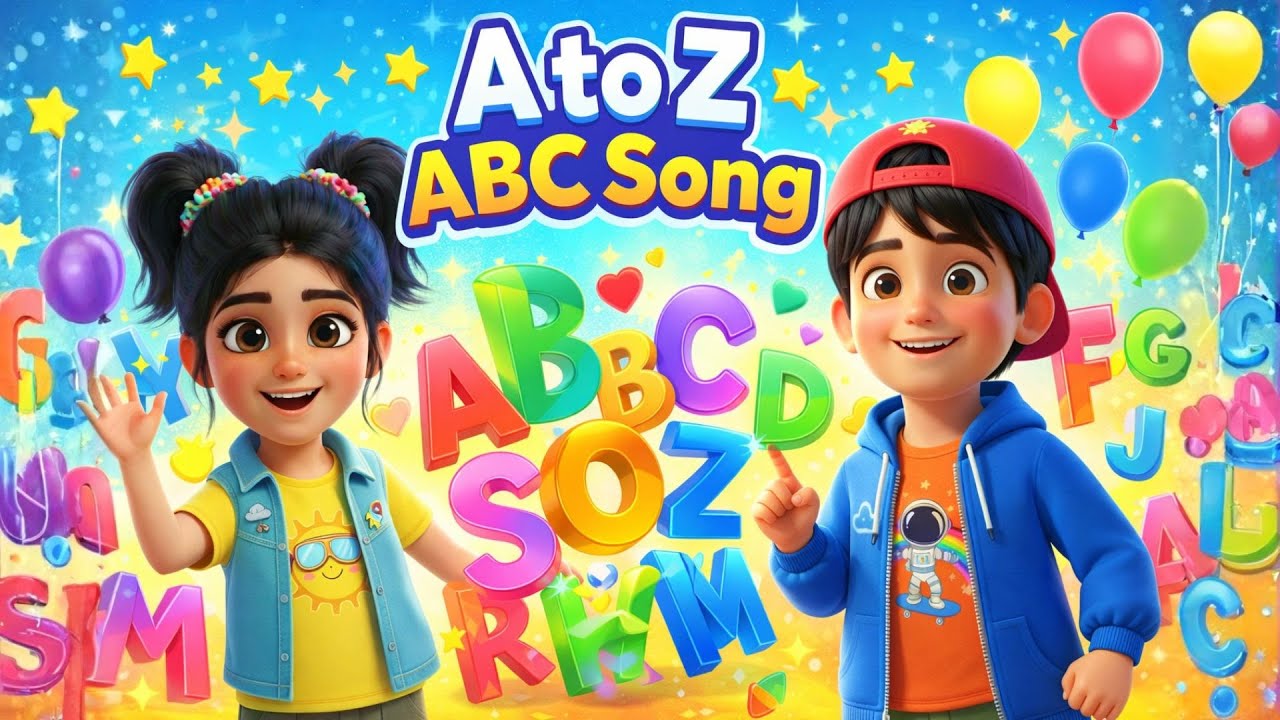 A to Z ABC Song for Kids 🎵 | A is for Ant | Learn Alphabets with Fun & Dancing Letters