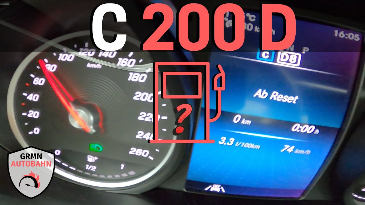 Mercedes C200d 160HP W205 ⛽ FUEL CONSUMPTION TEST