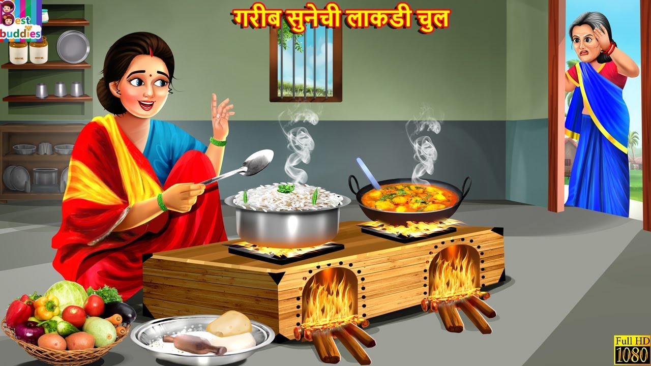गरीब सुनेची लाकडी चुल | Marathi Stories | Marathi Story | Moral Moral Stories | Marathi Cartoon