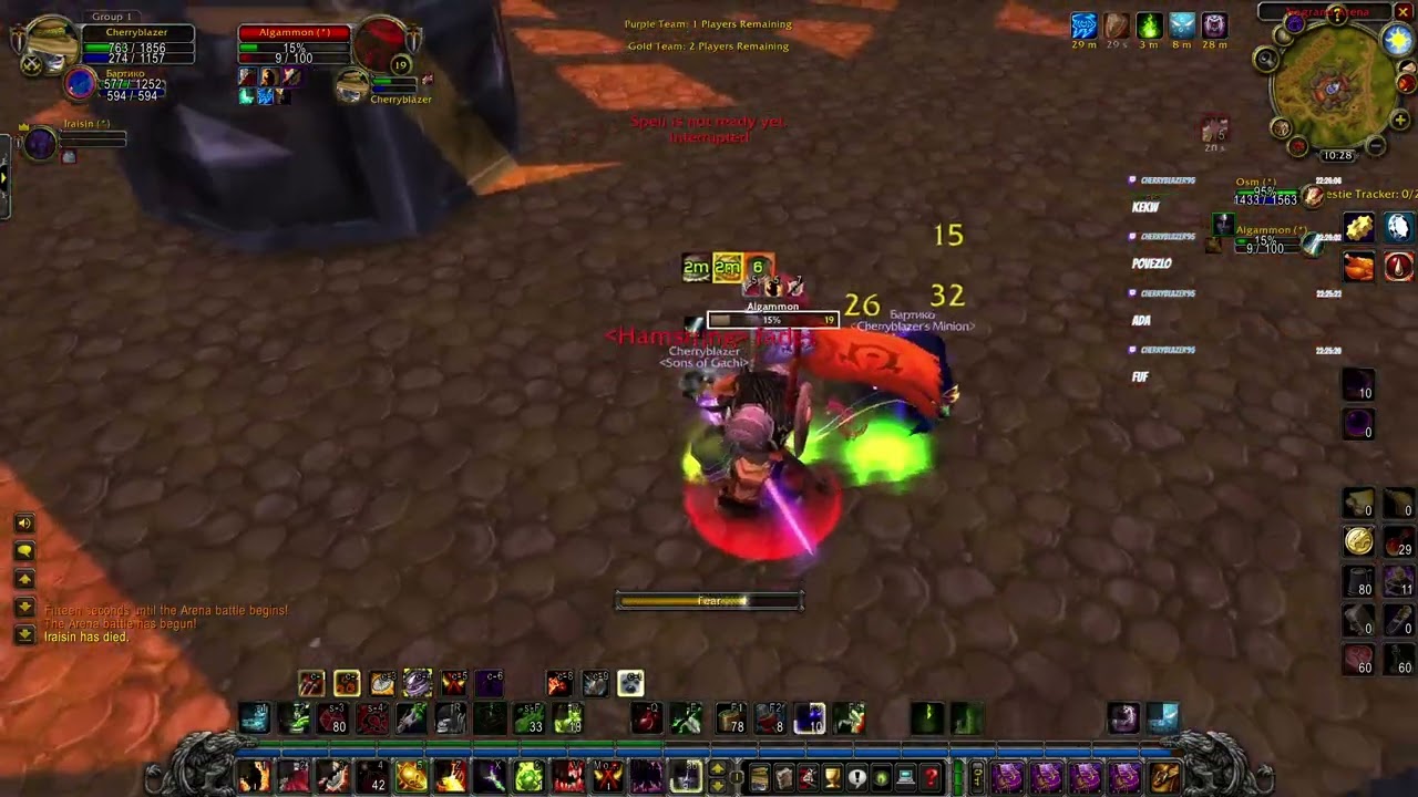 Arena TBC Classic 19 LVL Twinks. Warlock 1 vs 2
