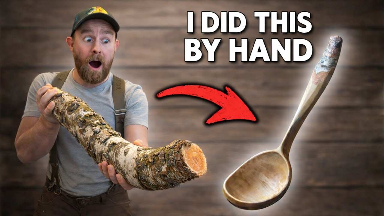 From a Crooked Log to a Perfect Spoon &mdash; Hand Carved ASMR