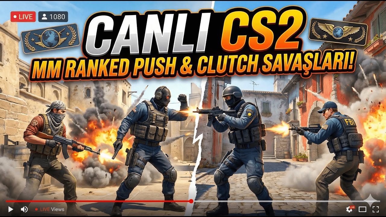 CANLI CS2: MM Ranked Push & Clutch Savaşları!