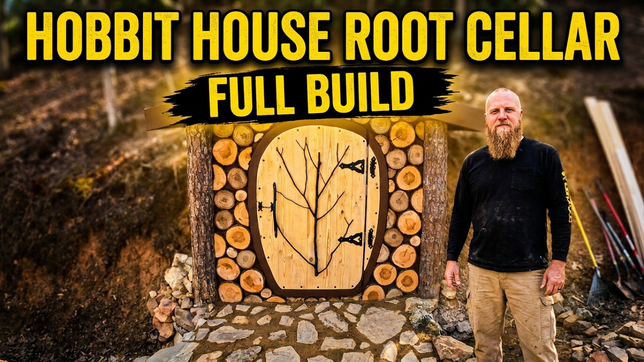 FULL BUILD HOBBIT HOUSE ROOT CELLAR INSIDE A MOUNTAIN. #rootcellar #homestead #diy #hobbit