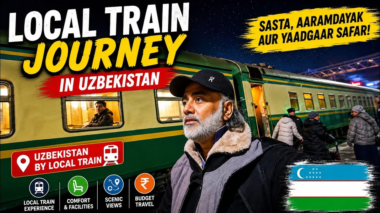 Bukhara To Samarkand Local Train Journey || Uzbekistan Overnight Train ||
