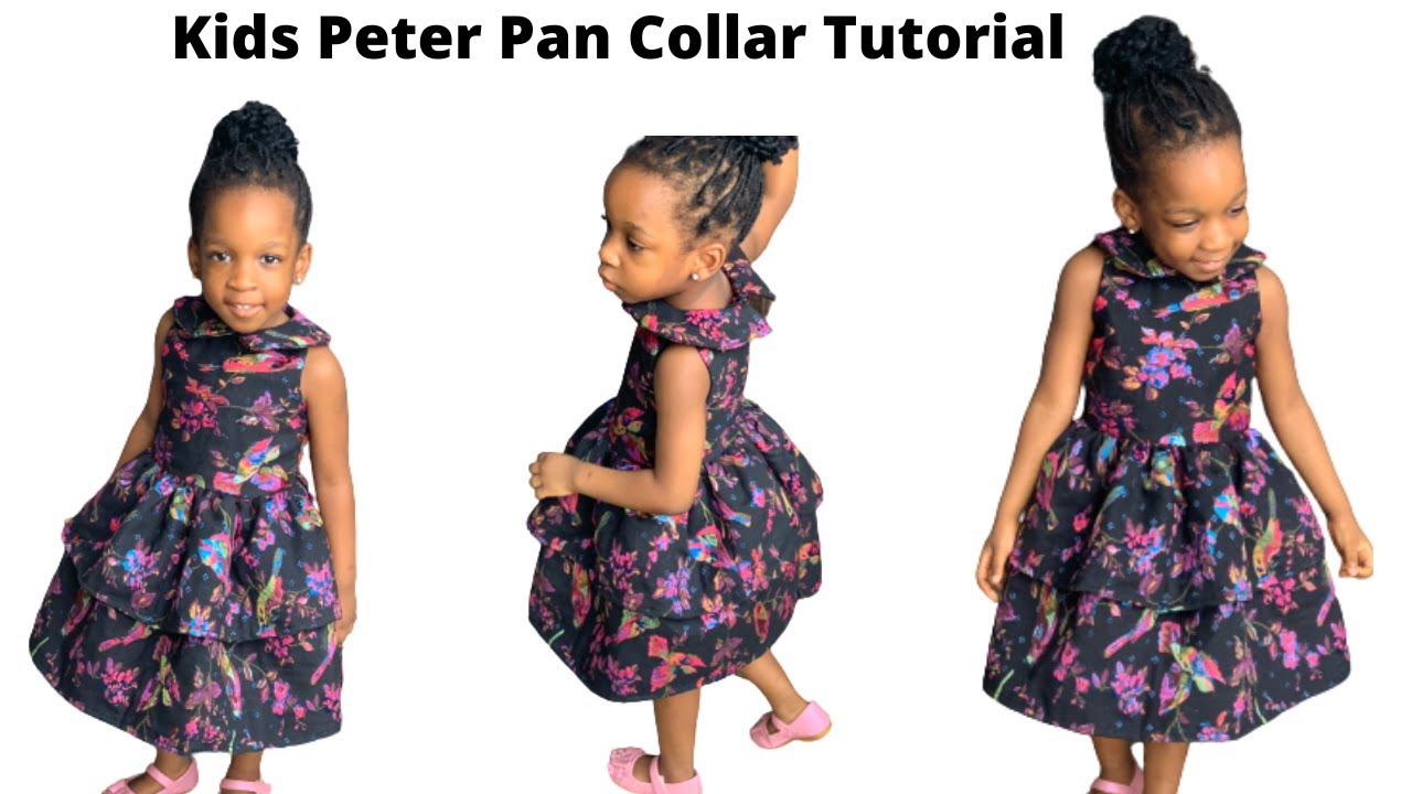 How To Make Little Girls Peter Pan collar Dress | Peter Pan Collar 2 Steps Dress For Kids| Trendy