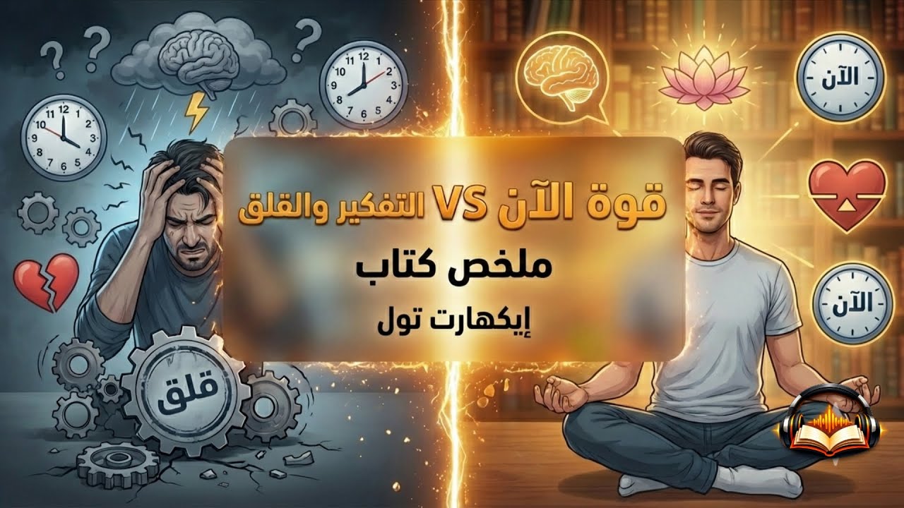 كيف توقف التفكير المفرط والقلق فوراً؟ 🧠 | ملخص كتاب قوة الآن