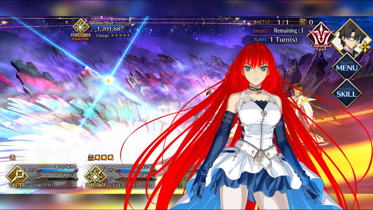 【FGO NA】Mahoyo Collab Super Challenge Quest - Super Aoko || Only One / Number One Shiny Star