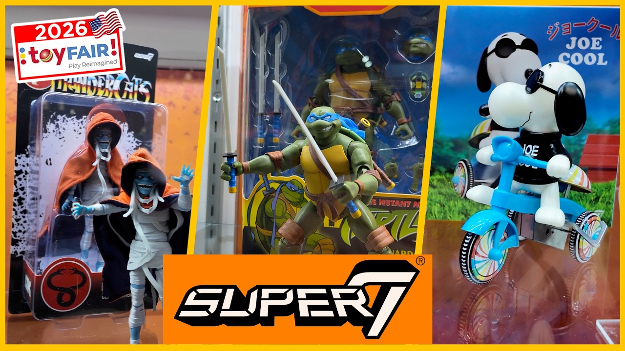 Super 7 NY Toy Fair 2026 | Lançamentos Tartarugas Ninja, Thundercats, GiJo, Snoopy | 4K Booth Tour