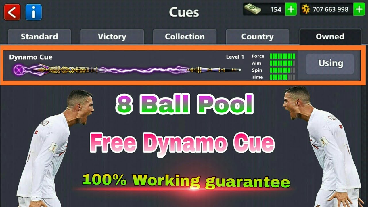 8 Ball Pool Get Free { Dynamo Cue } With Guarantee 100% Working Don't Miss Free Legendary Cue 🎁