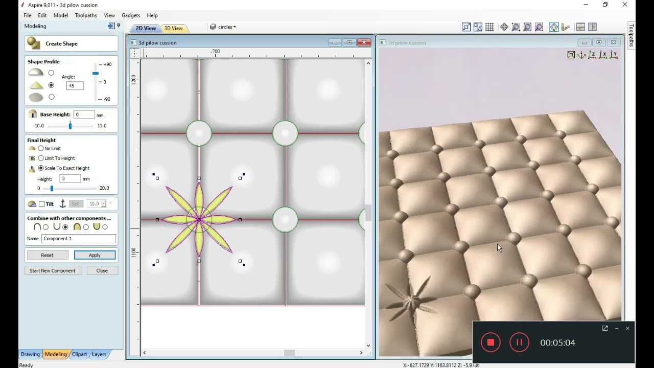 3D Pilow Modeling - Aspire 9.0