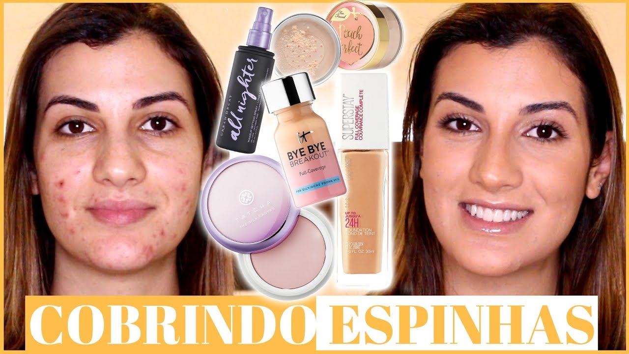 MAQUIAGEM PARA PELE COM ESPINHAS E MANCHAS - ACNE HORMONAL | MAY DANCINI