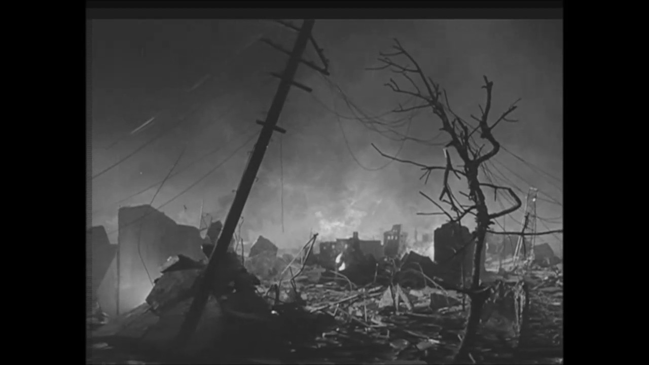 The aftermath of Godzilla's attack (1954)