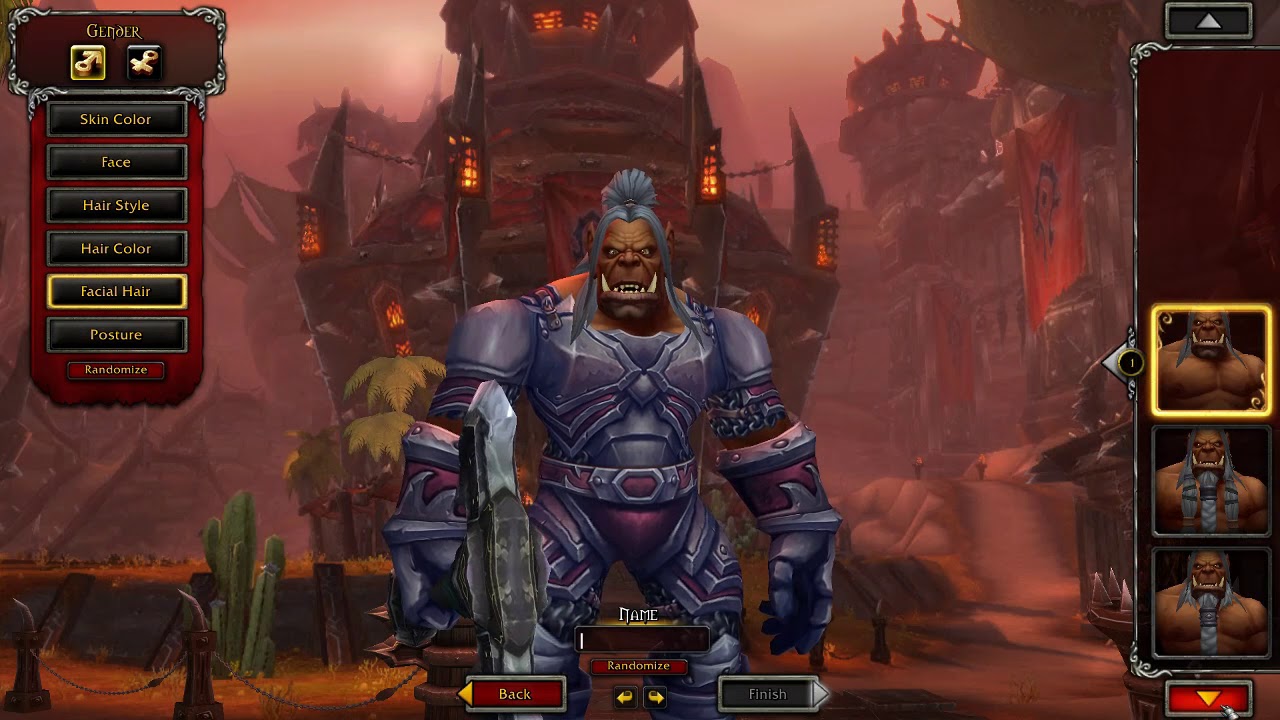 BFA Alpha Mag'har Orc Character Customisation Options