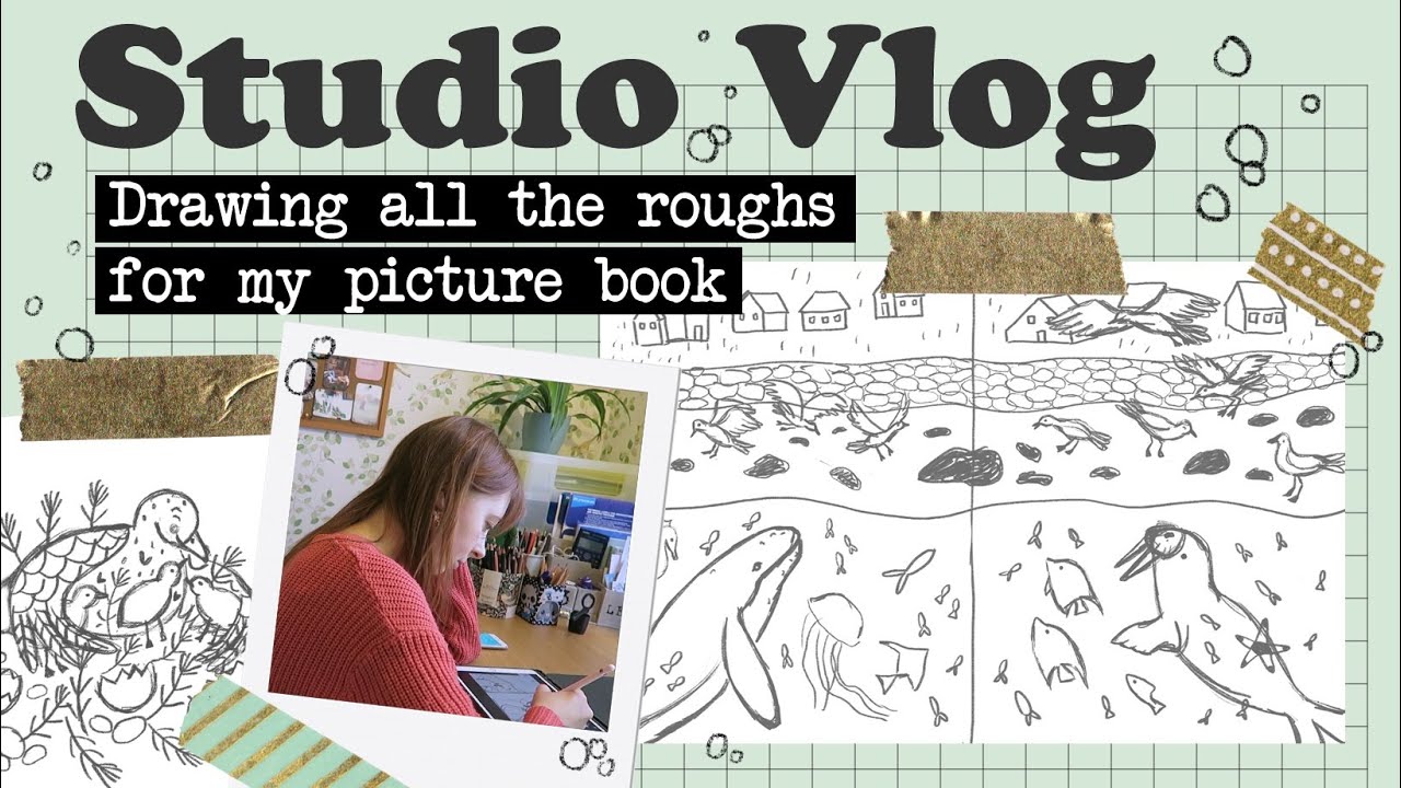 Studio Vlog 009 | drawing my picture book roughs on procreate