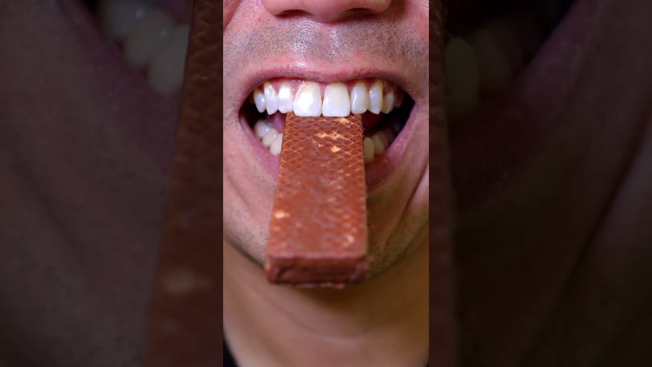 Crispy Waffle Chocolate Biscuit ASMR 🍫🧇 #WaffleBite #ChocoCrunch with