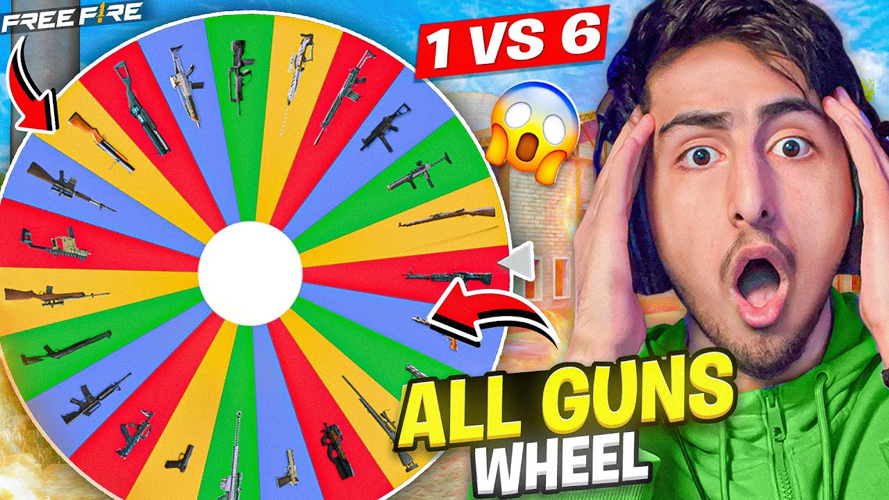 Всё оружие на одном колесе 🤣Лучшее испытание 1 против 6 😍50 убийств [A_s Gaming] - Free Fire India