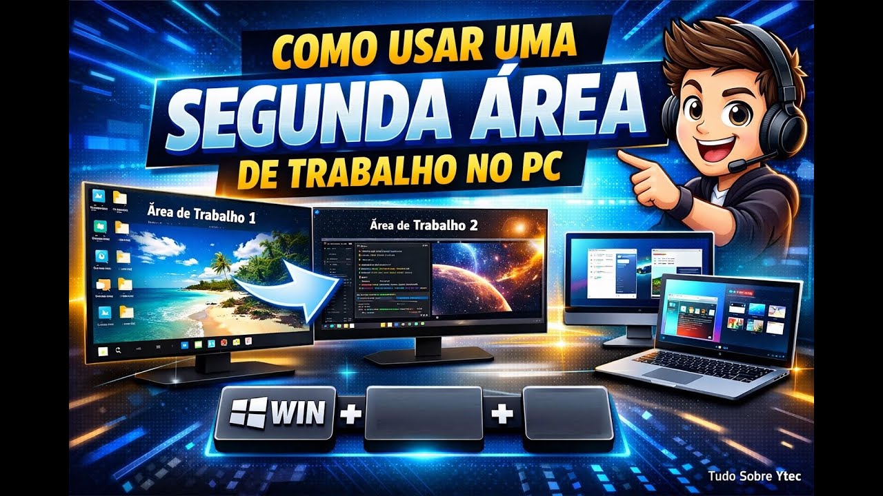 COMO USAR UMA SEGUNDA ÁREA DE TRABALHO NO PC Facilitando Edição e Organizando Arquivos