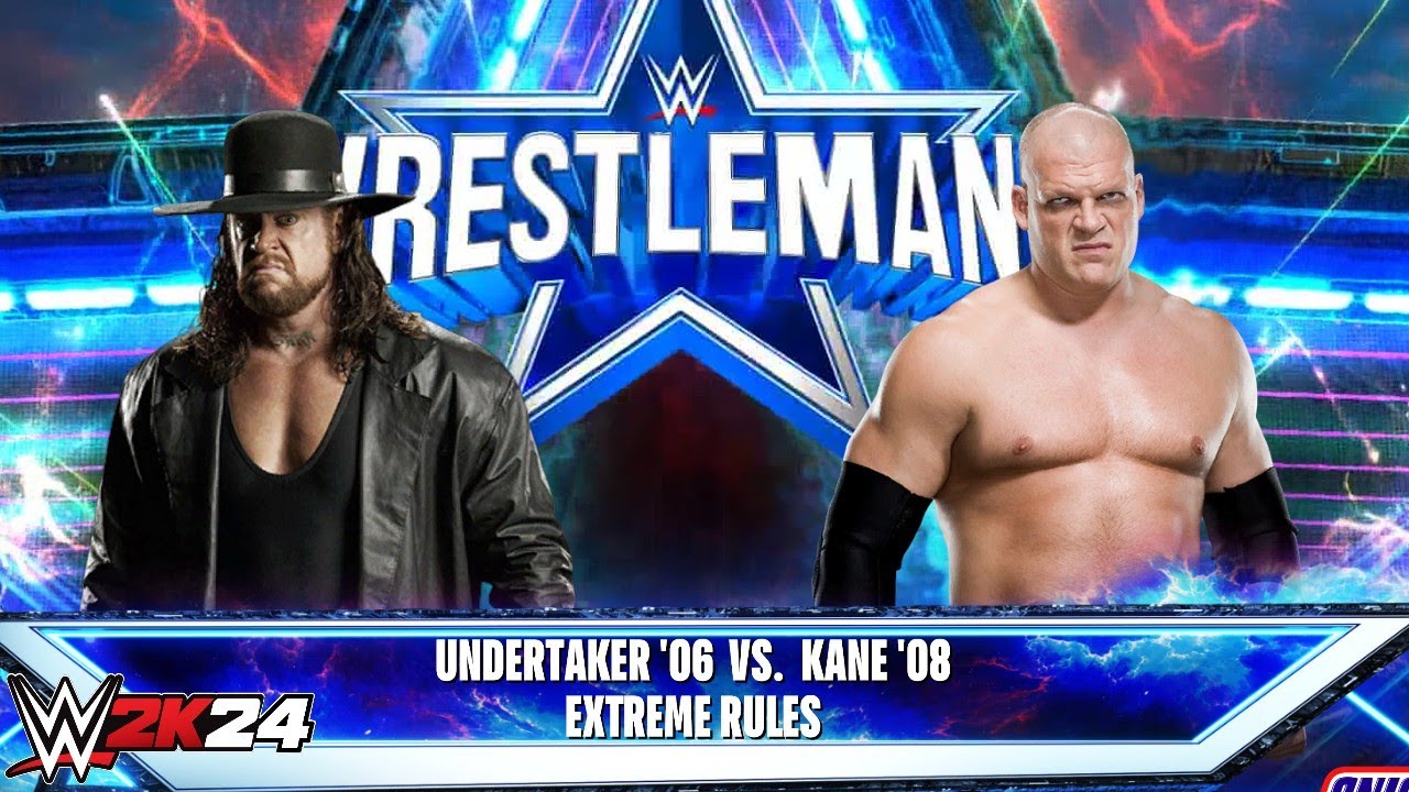 Full Match - Undertaker '06 vs Kane '08: Extreme Rules Match at Wrestlemania | WWE 2k24 