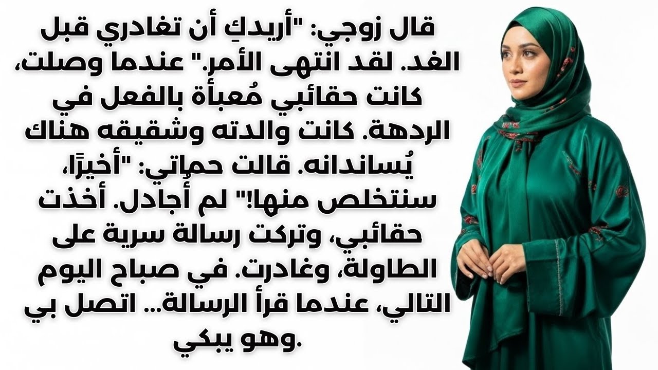 قام زوجي بتوضيب حقائبي وقال: 