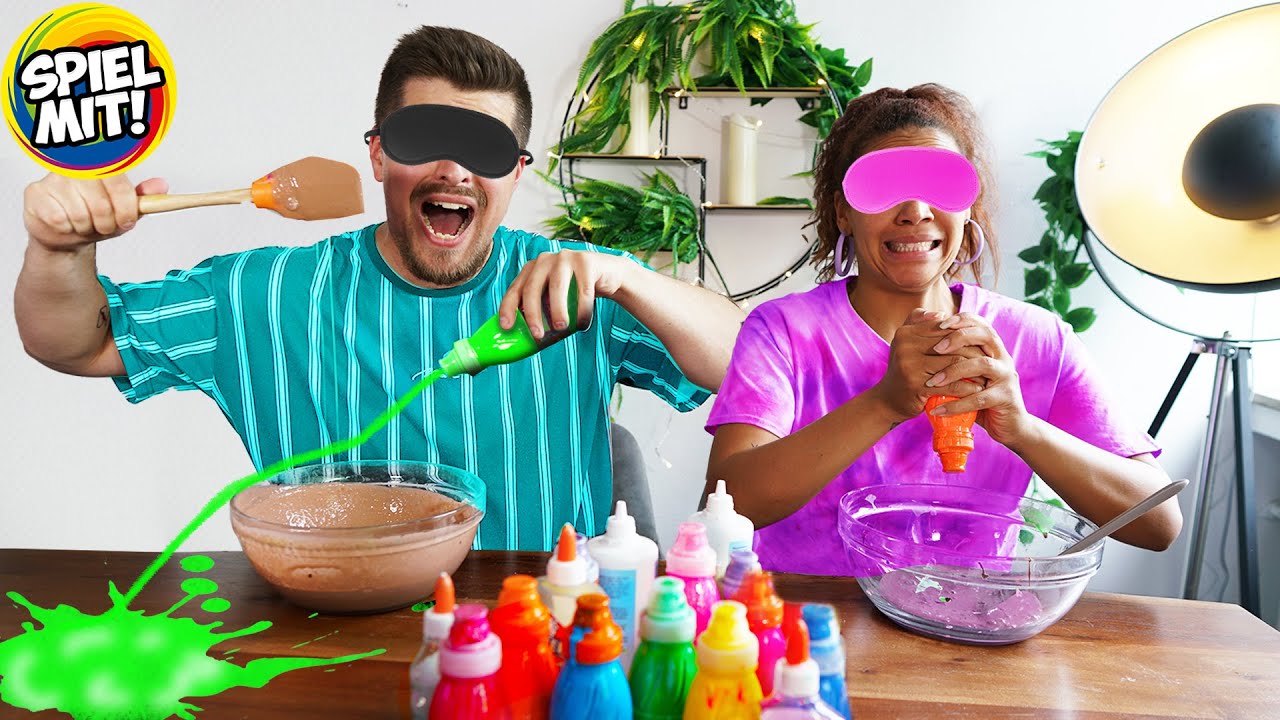 BLIND SLIME MIXEN CHALLENGE! OHNE AUGEN SCHLEIM MACHEN