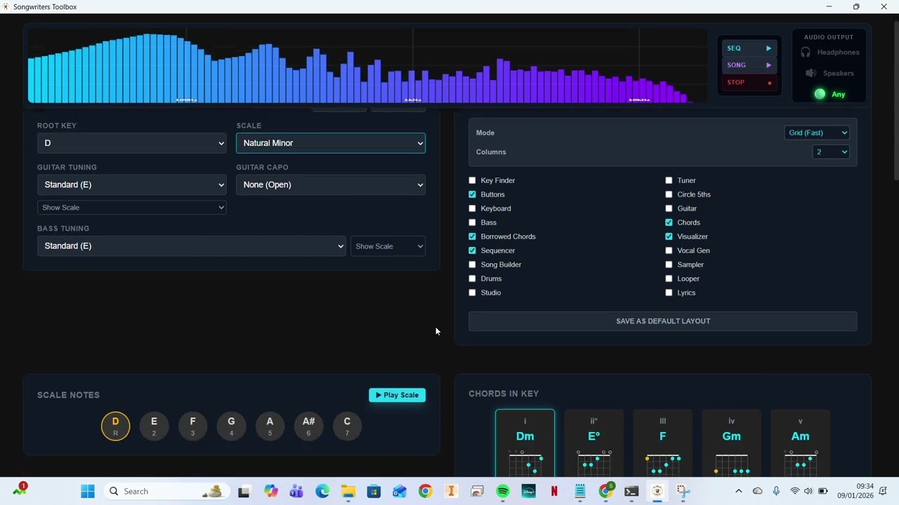 Songwriters Toobox Features - Key and Scale