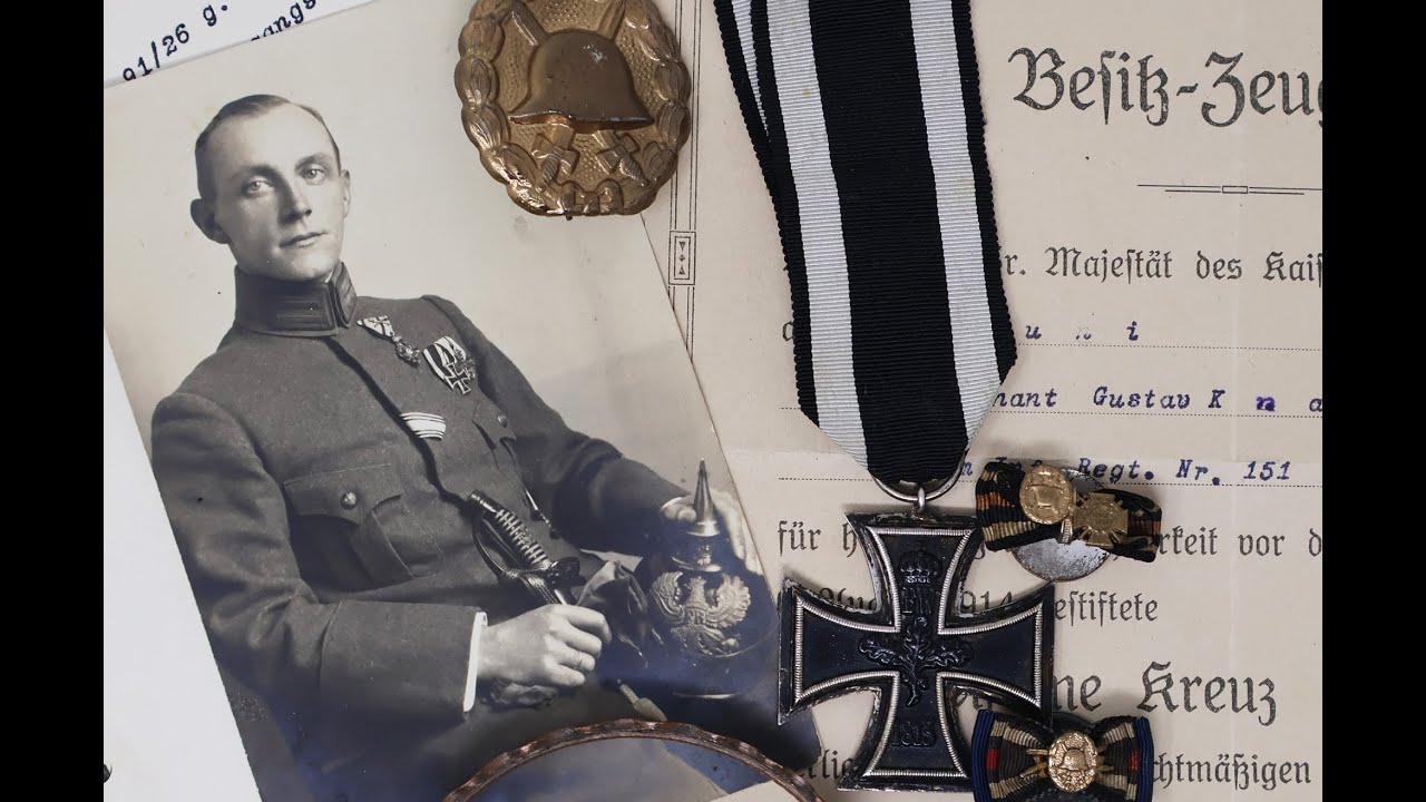 Lieutenant Gustav George Knabe WWI German Military Memorabilia Lot, Medals, Documents #war #army