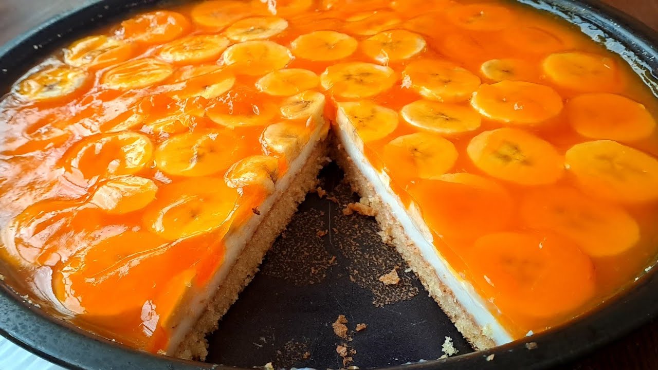 🍊✨ Torta a 3 strati: Cake soffice, Crema al latte, Frutta e Flan all’arancia!