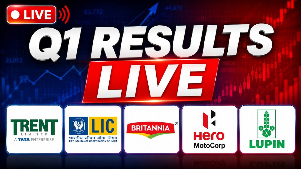 Q1 Results LIVE: Trent, LIC, Britannia, Hero MotoCorp & Lupin | Earnings Reaction & Analysis LIVE