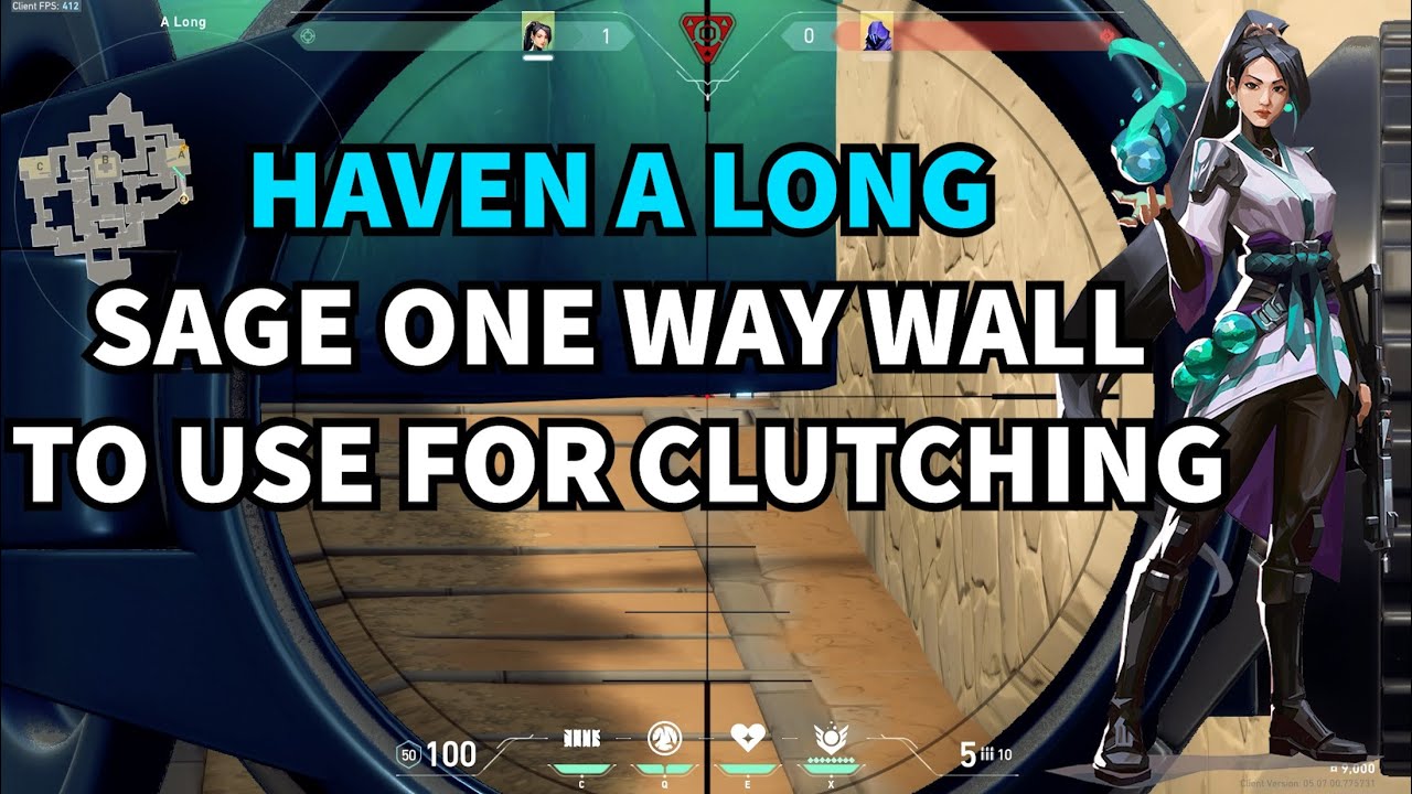 EASY SAGE ONE WAY WALL ON HAVEN A LONG #valorant #valorantclips #valorantgaming #sagewalls #shorts