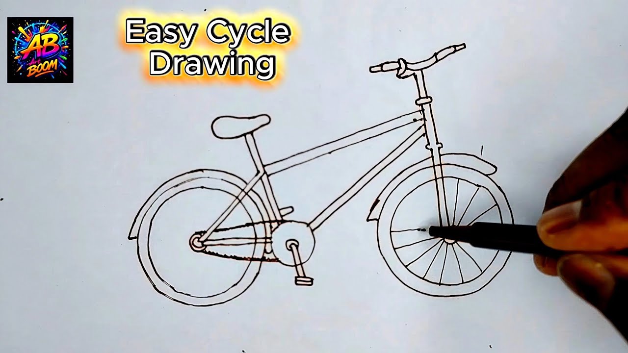 Easy Cycle Drawing Step by Step | Bicycle Drawing for Beginners | Simple & Clean Art