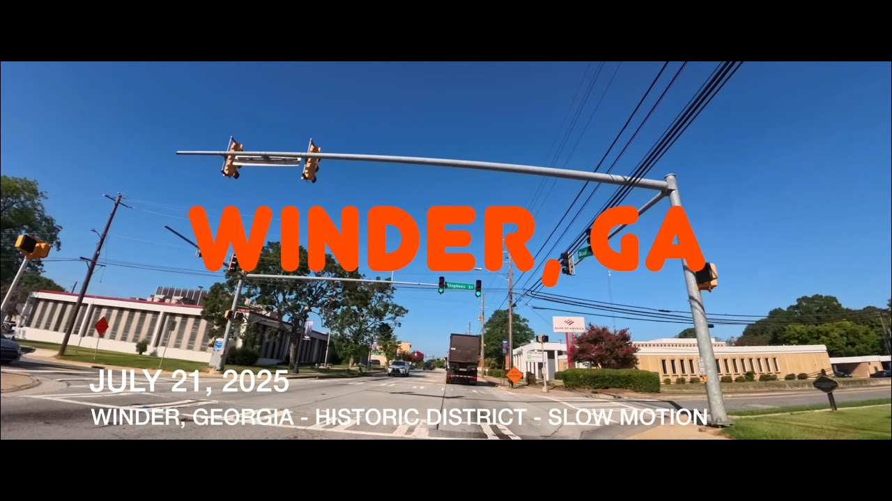 WINDER, GEORGIA - JULY 21, 2025 - HISTORIC DISTRICT - SLOW MOTION