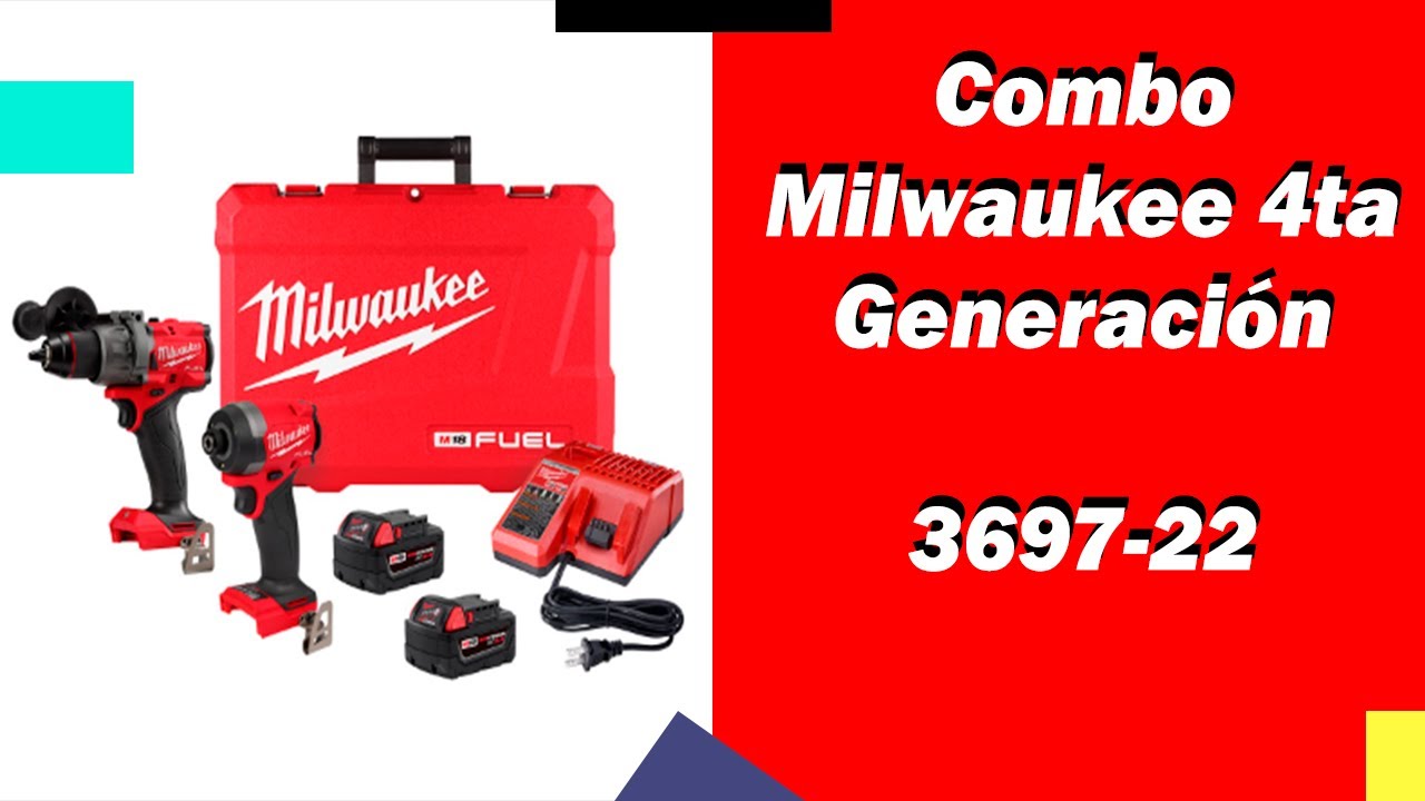 Taladra percutor y Atornillador de impacto Milwaukee Fuel de 4ta generación!!!  3697-22