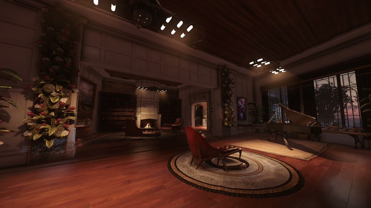 Dishonored 2 Ambience | Piano Room at The Grand Palace | Ambient Music for Work & Study | ASMR 1440p