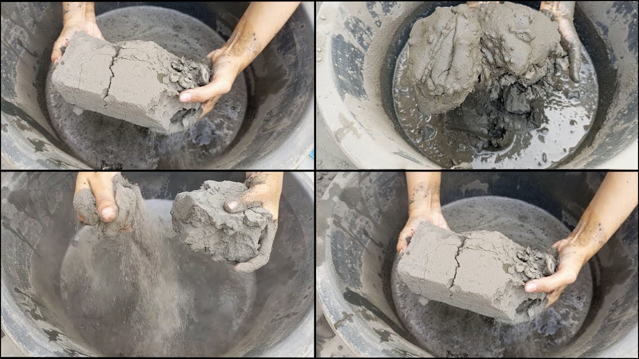 Soft Dusty Pure Cement  | Water Crumbling | Dusty Texture | CRUSH ASMR