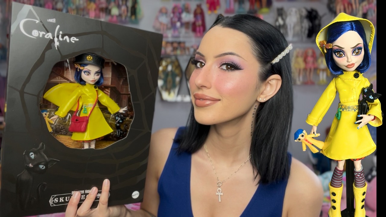 Распаковка и обзор куклы Коралина Скуллектор из Monster High 💛💙 🗝️