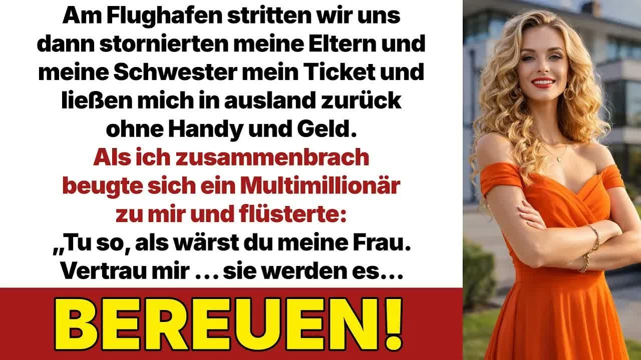 Am Flughafen ließen sie mich stehen  Ein Milliardär flüsterte： „Vertrau mir, sie werden es ber
